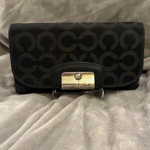 Coach Black and Silver Signature Clutch